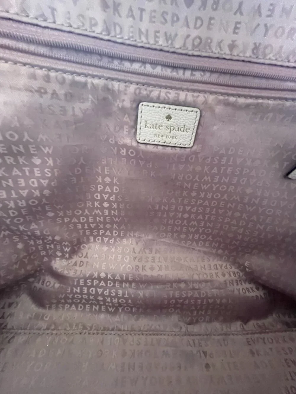 Kate Spade New York Large Leather Tote Purse Cream Ivory Shoulder Bag Work Lapto